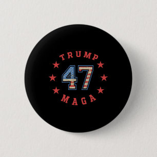 Donald Trump 2024 45 47 Mega Amerikaanse vlag Ronde Button 5,7 Cm