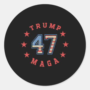Donald Trump 2024 45 47 Mega  Amerikaanse vlag Ronde Sticker