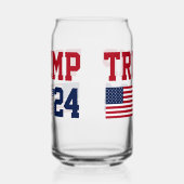 Donald Trump 2024 Amerikaanse vlag Blikvorm Glas (Links)