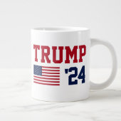 Donald Trump 2024 Amerikaanse vlag Extra Grote Beker (Rechts)