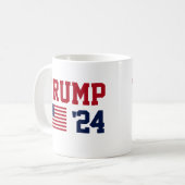 Donald Trump 2024 Amerikaanse vlag Koffiemok (Voorkant links)
