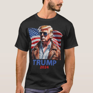 Donald Trump 2024 blauw rood T-shirt