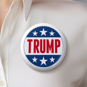Donald Trump 2024 Classic Star Red Blue Ronde Button 5,7 Cm