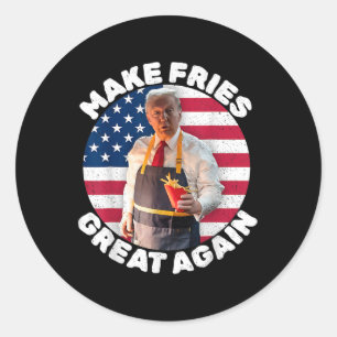 Donald Trump 2024 Franse Fry - Maak frietjes G Ronde Sticker
