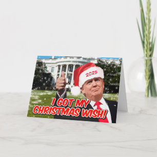 Donald Trump 2024 Grappig dat ik mijn kerstwens he Feestdagen Kaart