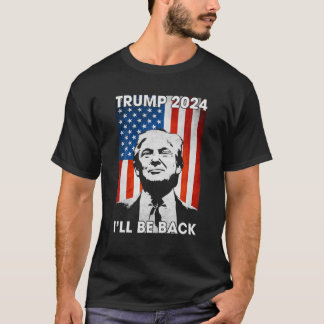 Donald Trump 2024 Ik ben Amerikaanse vlag vier uur T-shirt