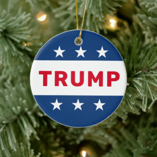 Donald Trump 2024 Klassieke ster Keramisch Ornament
