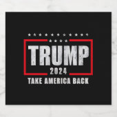 Donald Trump 2024 Neem Amerika terug Bier Etiket (Enkel label)