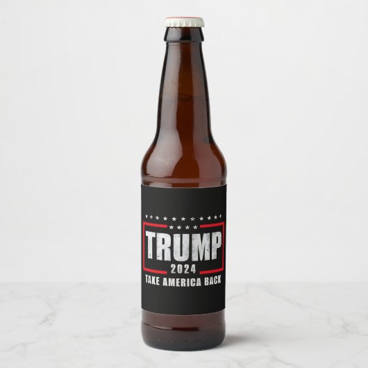 Donald Trump 2024 Neem Amerika terug Bier Etiket (Voorkant)