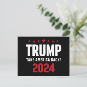 Donald Trump 2024 Neem Amerika terug Briefkaart