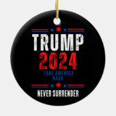Donald Trump 2024 Neem Amerika terug Keramisch Ornament (Achterkant)