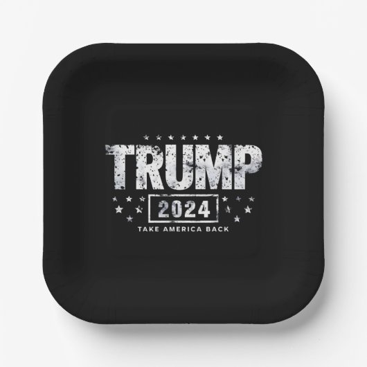 Donald Trump 2024 Neem Amerika terug Papieren Bordje (Voorkant)