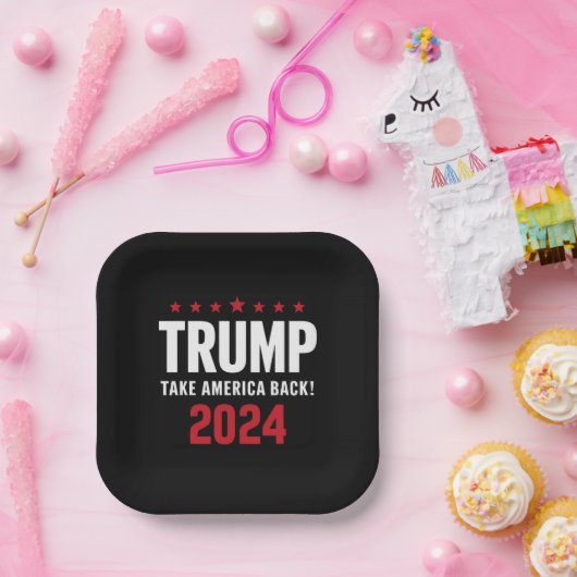Donald Trump 2024 Neem Amerika terug Papieren Bordje (Feest)