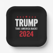 Donald Trump 2024 Neem Amerika terug Papieren Bordje (Voorkant)