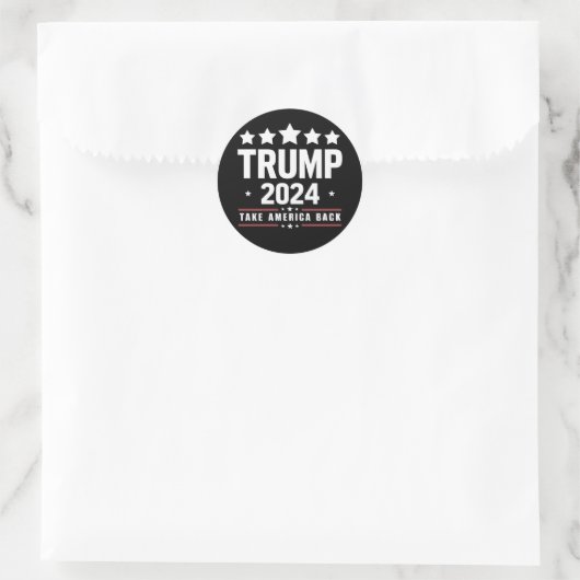 Donald Trump 2024 Neem Amerika terug Ronde Sticker (Tas)