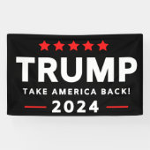 Donald Trump 2024 Neem Amerika terug Spandoek (Horizontaal)