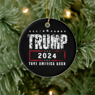 Donald Trump 2024 Neem Amerika Terug Verkiezing Keramisch Ornament