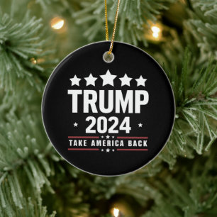 Donald Trump 2024 Neem Amerika Terug Verkiezing Keramisch Ornament