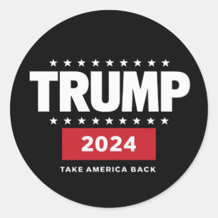 Donald Trump 2024 Neem Amerika Terug Verkiezing Ronde Sticker
