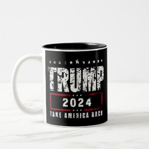 Donald Trump 2024 Neem Amerika Terug Verkiezing Tweekleurige Koffiemok