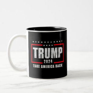 Donald Trump 2024 Neem Amerika Terug Verkiezing Tweekleurige Koffiemok
