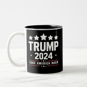 Donald Trump 2024 Neem Amerika Terug Verkiezing Tweekleurige Koffiemok