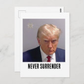 Donald Trump 2024 nooit overgeven Briefkaart (Voorkant / Achterkant)