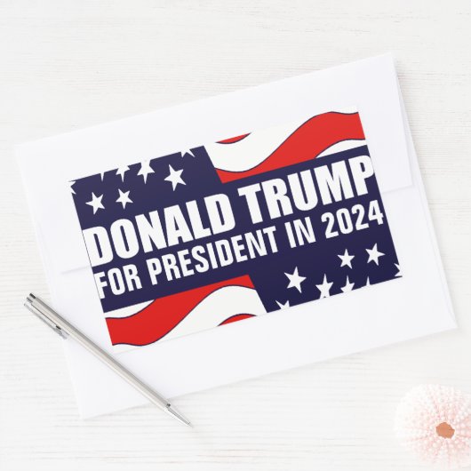 Donald Trump 2024 Rechthoekige Sticker (Envelop)