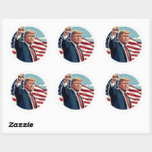 Donald Trump 2024 Ronde Sticker (Vel)