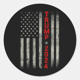Donald Trump 2024 Take America Back American Flag Ronde Sticker