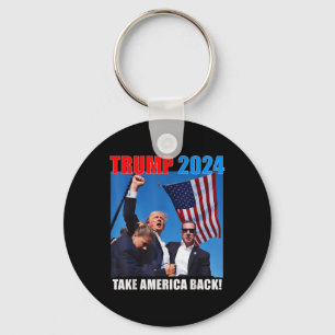 Donald Trump 2024 Take America Back American Flag Sleutelhanger