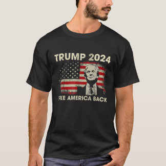 Donald Trump 2024 Take America Back American Flag T-shirt