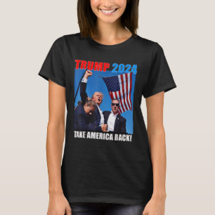Donald Trump 2024 Take America Back American Flag T-shirt