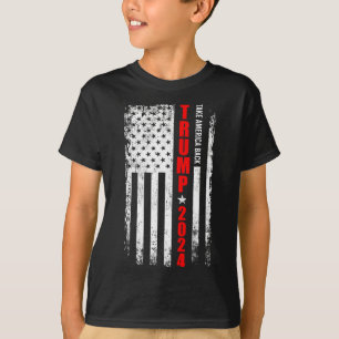 Donald Trump 2024 Take America Back American Flag T-shirt
