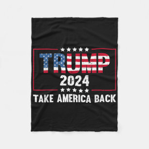 Donald Trump 2024 Terug naar Amerika Retro Vintage Fleece Deken