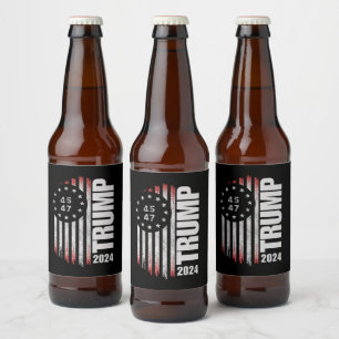 Donald Trump 2024 Verkiezing Stem 45 47 Amerikaans Bier Etiket