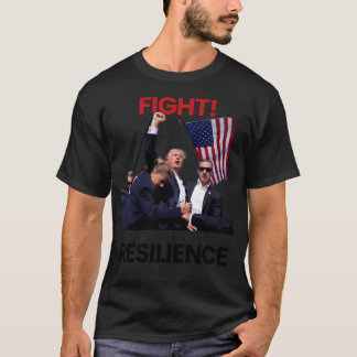Donald Trump 2024 vuist verhogen Veerkracht Blac T-shirt