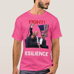 Donald Trump 2024 vuist verhogen Veerkracht Whit T-shirt
