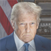 Donald Trump 2025 Amerikaans President Sticker (Voorkant)