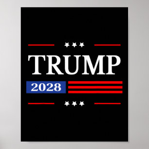 Donald Trump 2028 President Amerikaanse vlag Pro T Poster
