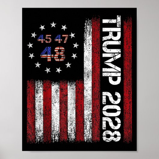 Donald Trump 2028 Trump 45 47 48e President Ameri Poster (Voorkant)