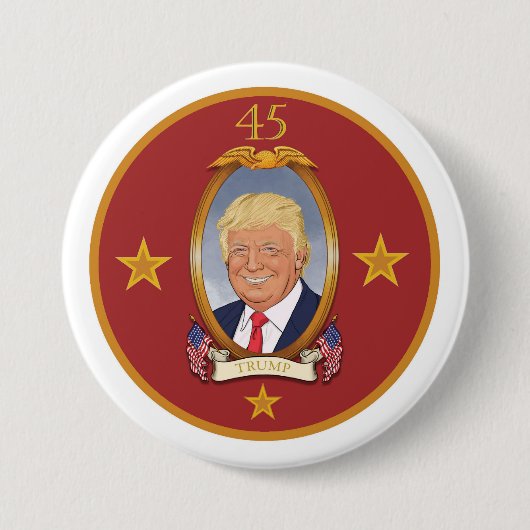 Donald Trump 45e President Ronde Button 7,6 Cm (Voorkant)