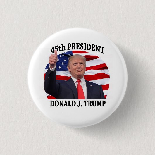 DONALD TRUMP 45TH PRESIDENT ROND BUTTON (Voorkant)
