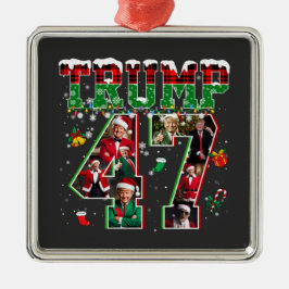 Donald Trump 47e President 2024 Kerstman Metalen Ornament