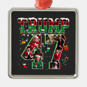 Donald Trump 47e President 2024 Kerstman Metalen Ornament