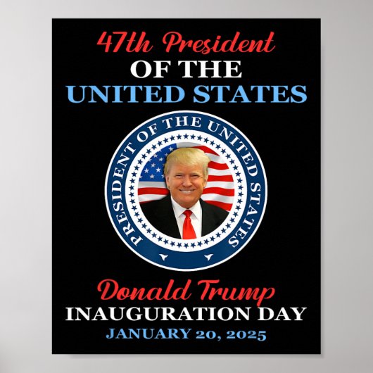 Donald Trump 47e President 2025 Inauguratie Vereni Poster (Voorkant)