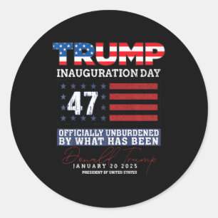 Donald Trump 47e President 2025 Inauguratie Vereni Ronde Sticker