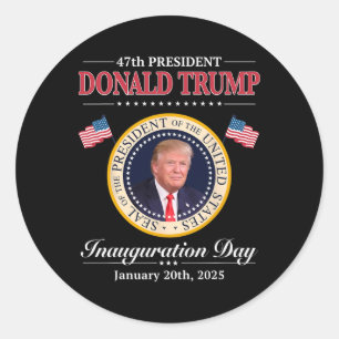 Donald Trump 47e president inauguratie 2025 aanhan Ronde Sticker