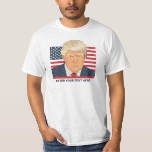 Donald Trump Aangepaste Tekst Amerikaans T-shirt