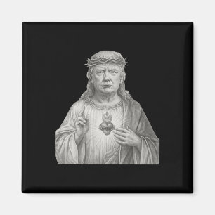 Donald Trump Als Jezus - Geloof En Patriottisme Vo Magneet